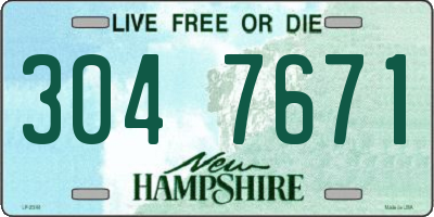 NH license plate 3047671