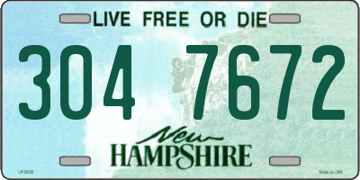 NH license plate 3047672