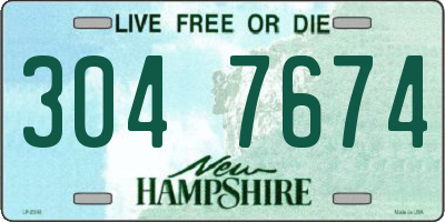 NH license plate 3047674
