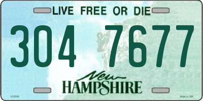 NH license plate 3047677
