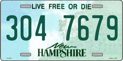NH license plate 3047679