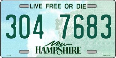 NH license plate 3047683
