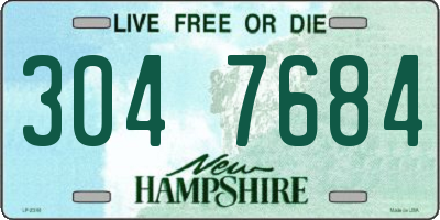 NH license plate 3047684