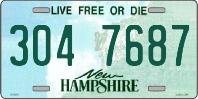 NH license plate 3047687