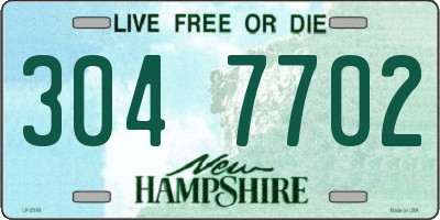 NH license plate 3047702
