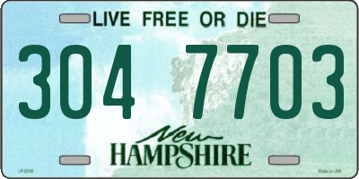 NH license plate 3047703