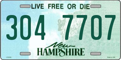 NH license plate 3047707
