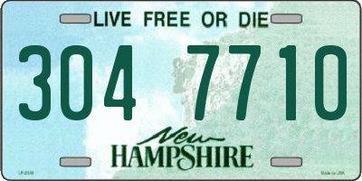 NH license plate 3047710