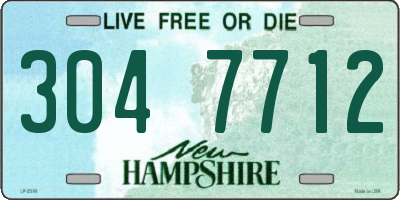 NH license plate 3047712