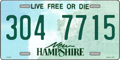 NH license plate 3047715