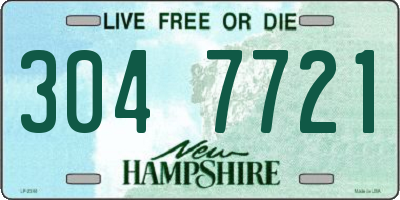 NH license plate 3047721