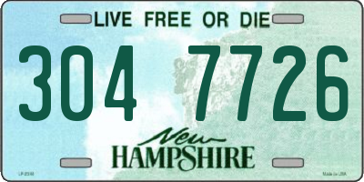 NH license plate 3047726