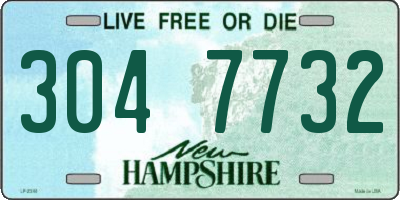 NH license plate 3047732