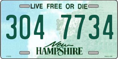 NH license plate 3047734