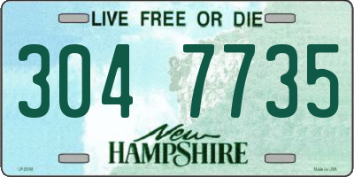 NH license plate 3047735