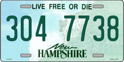 NH license plate 3047738
