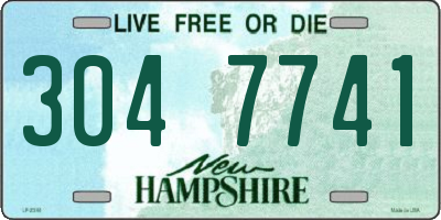 NH license plate 3047741