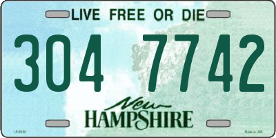 NH license plate 3047742