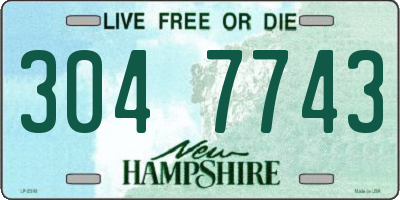 NH license plate 3047743