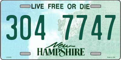 NH license plate 3047747