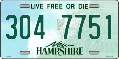 NH license plate 3047751