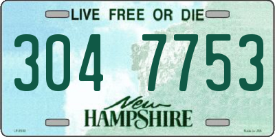NH license plate 3047753