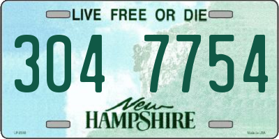 NH license plate 3047754