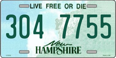NH license plate 3047755
