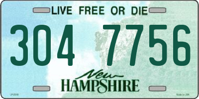 NH license plate 3047756