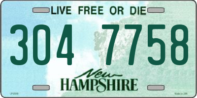 NH license plate 3047758