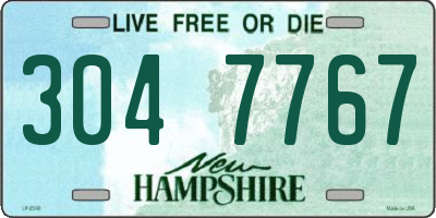 NH license plate 3047767