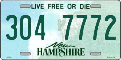 NH license plate 3047772
