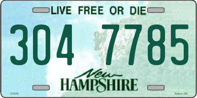 NH license plate 3047785