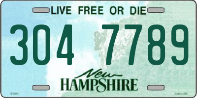 NH license plate 3047789