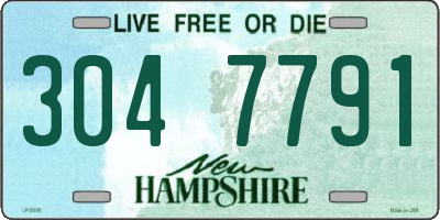NH license plate 3047791