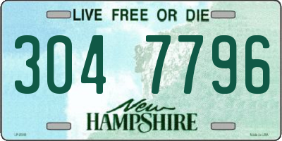 NH license plate 3047796