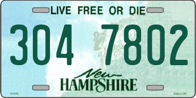 NH license plate 3047802