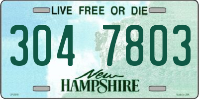 NH license plate 3047803
