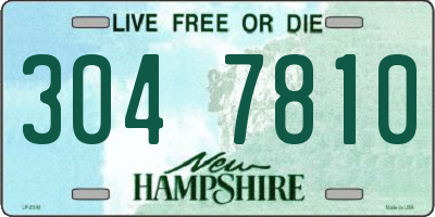 NH license plate 3047810