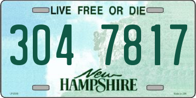 NH license plate 3047817