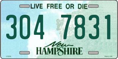 NH license plate 3047831