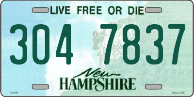 NH license plate 3047837