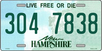 NH license plate 3047838
