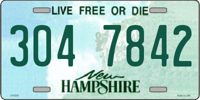 NH license plate 3047842
