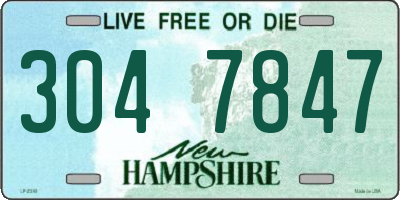 NH license plate 3047847