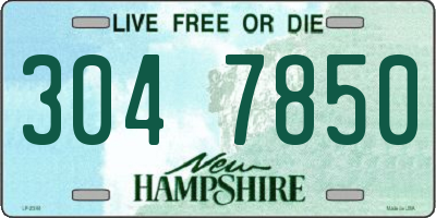 NH license plate 3047850
