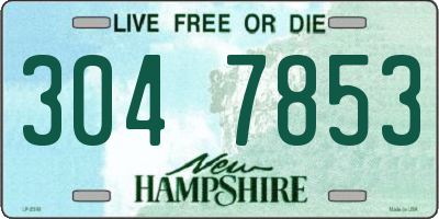 NH license plate 3047853