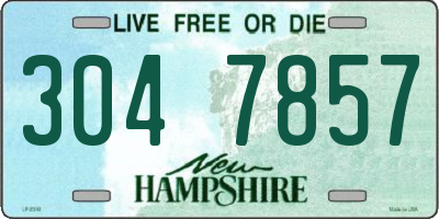 NH license plate 3047857