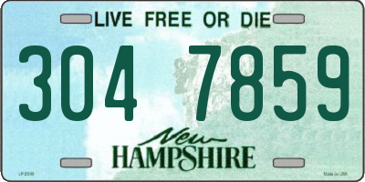 NH license plate 3047859