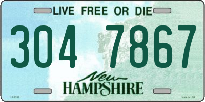 NH license plate 3047867